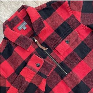 L.L. Bean Signature 1933 Chamois Cloth Trapper Shirt Regular Red Buffalo LR